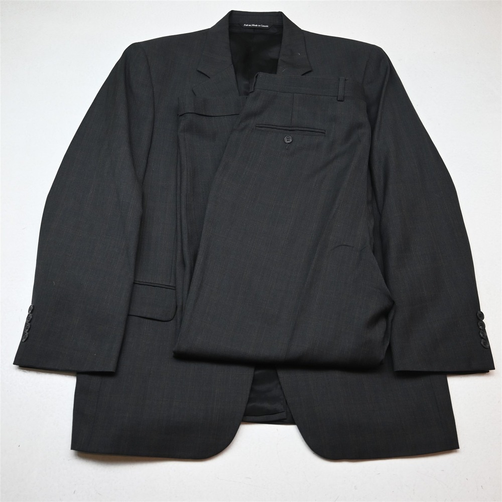 Paul Dione 42R 36x30 Gray Check 100% Wool Wynn Mens Jacket Pants Suit